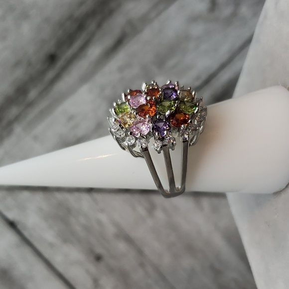 Flower Power Big Multi Color Ring - Picture 3 of 6